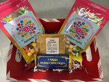 Load image into Gallery viewer, Dubai Chocolate Gift Pack.  2 Dubai Chocolate Bars, 2 Bags of Freeze Dried Puffs (skittles like)