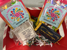 Load image into Gallery viewer, Dubai Chocolate Gift Pack.  2 Dubai Chocolate Bars with Hazelnut Spread, 2 Bags of Freeze Dried Puffs (skittles like)