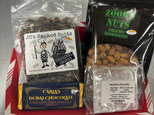 Load image into Gallery viewer, Dubai Chocolate Gift Pack.  2 Dubai  Chocolate Bars with Hazelnut Chocolate, 1 dark and 1 regular, JC&#39;s Original Smoked Spitz, Zoob&#39;s Smoked Pistachios
