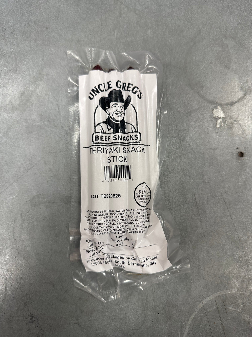 Uncle Greg's Teriyaki Snack Sticks