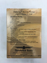 Load image into Gallery viewer, Thunderbird Ranch Dakota Cheese Soup Mix Back Label
