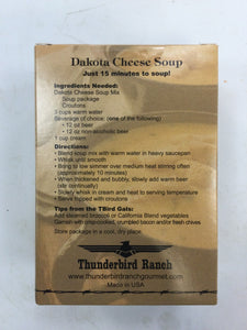 Thunderbird Ranch Dakota Cheese Soup Mix Back Label