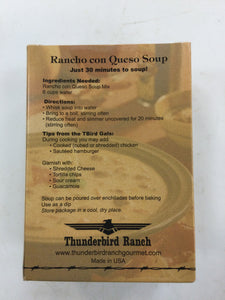 Thunderbird Ranch Rancho Con Queso Soup Mix Back Label